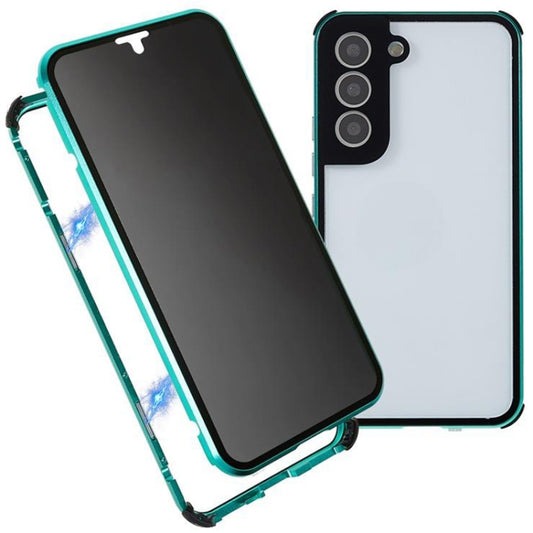 For Samsung Galaxy S22+ 5G Anti-peeping Magnetic Double-sided Tempered Glass Phone Case(Green) - Galaxy S22+ 5G Cases by buy2fix | Online Shopping UK | buy2fix