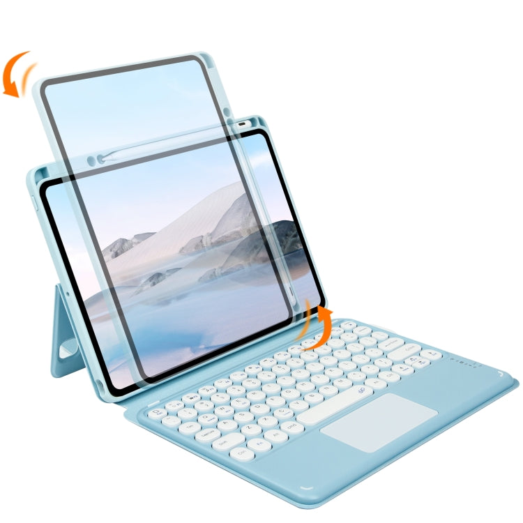 Bluetooth Keyboard Leather Case with Touchpad & Rotatable Bottom Case For iPad 10.2 2021 & 2020 & 2019 / Air 2019 / Pro 10.5 inch(Sky Blue) - Universal by buy2fix | Online Shopping UK | buy2fix