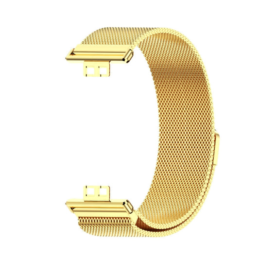 For Huawei Watch Fit Mijobs Milan Magnetic Stainless Steel Watch Band(Gold) - Watch Bands by MIJOBS | Online Shopping UK | buy2fix