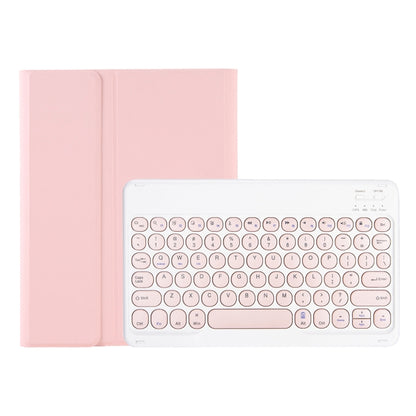 YA08B Candy Color Skin Feel Texture Round Keycap Bluetooth Keyboard Leather Case For Samsung Galaxy Tab A8 10.5 2021 SM-X200 / SM-X205(Pink) - Samsung Keyboard by buy2fix | Online Shopping UK | buy2fix