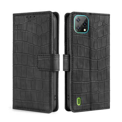 For Blackview A55 Skin Feel Crocodile Magnetic Clasp Leather Phone Case(Black) - More Brand by buy2fix | Online Shopping UK | buy2fix