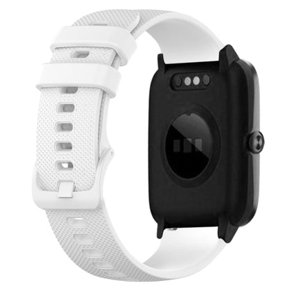 For ID205 / Willful SW021 19mm Silicone Plaid Watch Band(White) - Watch Bands by buy2fix | Online Shopping UK | buy2fix
