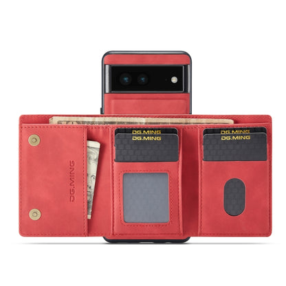 For Google Pixel 7 5G DG.MING M1 Series 3-Fold Multi Card Wallet + Magnetic Phone Case(Red) - Google Cases by DG.MING | Online Shopping UK | buy2fix