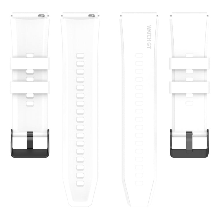 For Samsung Galaxy Watch 5 40mm 20mm Black Buckle Step Silicone Watch Band(White) - Watch Bands by buy2fix | Online Shopping UK | buy2fix