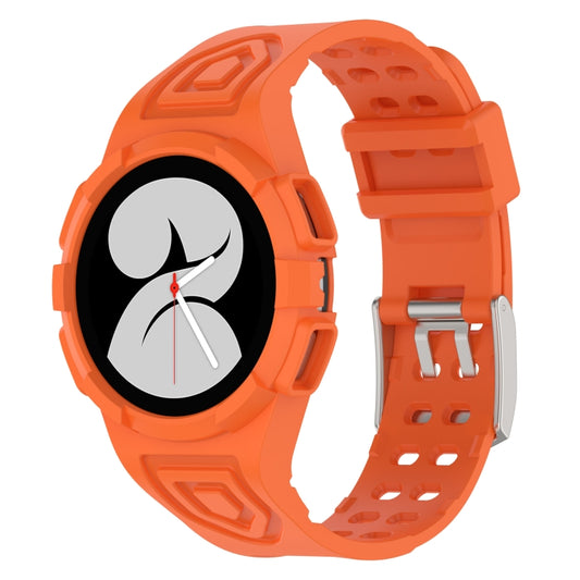 For Samsung Galaxy Watch5 44mm Silicone Integrated Watch Band(Orange) - Watch Bands by buy2fix | Online Shopping UK | buy2fix