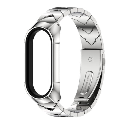 For Xiaomi Mi Band 7 / 7 NFC MIJOBS Stainless Steel Watch Band, Style:TF2 V Type(Silver) - Watch Bands by MIJOBS | Online Shopping UK | buy2fix