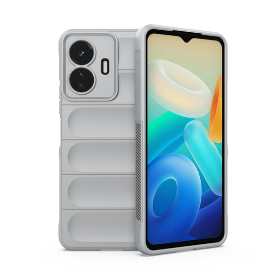 For vivo Y77 5G Global Magic Shield TPU + Flannel Phone Case(Grey) - vivo Cases by buy2fix | Online Shopping UK | buy2fix