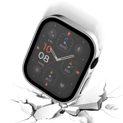 Life Waterproof Frosted 2 in 1 PC Frame + Tempered Glass Protective Case For Apple Watch Series 6 / 5 / 4 / SE 44mm(Silver) - Watch Cases by buy2fix | Online Shopping UK | buy2fix