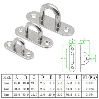 5 PCS 5mm 304 Stainless Steel Ship Oval Door Hinges Buckle - Marine Accessories & Parts by buy2fix | Online Shopping UK | buy2fix