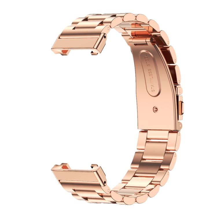 For Xiaomi Mi Band 7 Pro Mijobs Three-bead Metal Stainless Steel Watch Band(Rose Gold) - Watch Bands by MIJOBS | Online Shopping UK | buy2fix