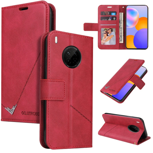 For Huawei Mate 40 Lite GQUTROBE Right Angle Leather Phone Case(Red) - Huawei Cases by GQUTROBE | Online Shopping UK | buy2fix