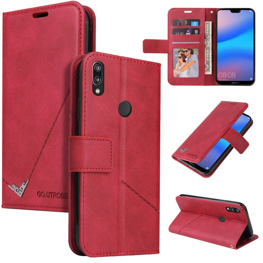 For Huawei P20 Lite GQUTROBE Right Angle Leather Phone Case(Red) - Huawei Cases by GQUTROBE | Online Shopping UK | buy2fix