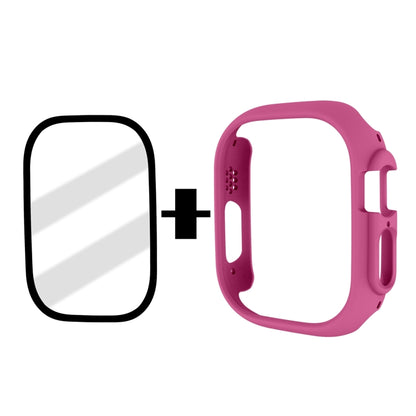 Tempered Glass Film Frosted PC Watch Case For Apple Watch Ultra 49mm / Apple Watch Ultra 2 49mm(Rose Red) - Watch Cases by buy2fix | Online Shopping UK | buy2fix