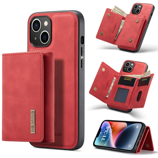 For iPhone 14 DG.MING M1 Series 3-Fold Multi Card Wallet Leather Case(Red) - iPhone 14 Cases by DG.MING | Online Shopping UK | buy2fix