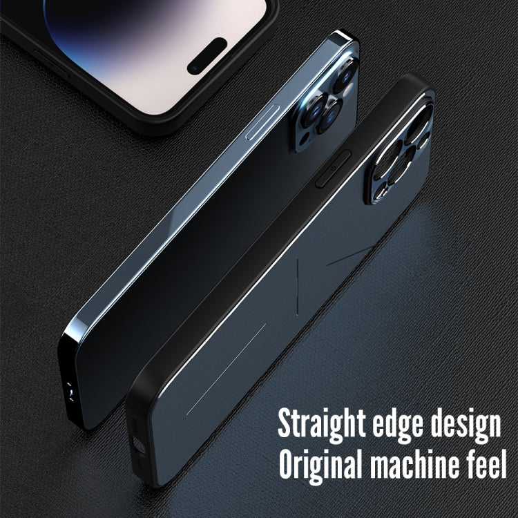 For iPhone 14 Plus R-JUST RJ52 3-Line Style Metal TPU Shockproof Phone Case(Black) - iPhone 14 Plus Cases by R-JUST | Online Shopping UK | buy2fix