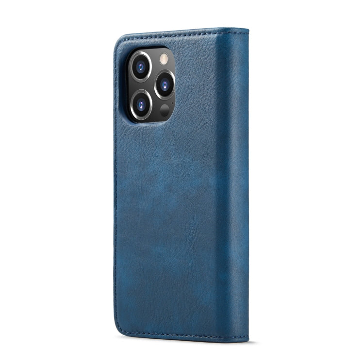 For iPhone 14 Pro Max DG.MING Crazy Horse Texture Detachable Magnetic Leather Case(Blue) - iPhone 14 Pro Max Cases by DG.MING | Online Shopping UK | buy2fix