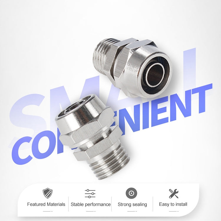 PC12-02 LAIZE 2pcs Nickel Plated Copper Pneumatic Quick Fitting Connector - Interface Series by LAIZE | Online Shopping UK | buy2fix