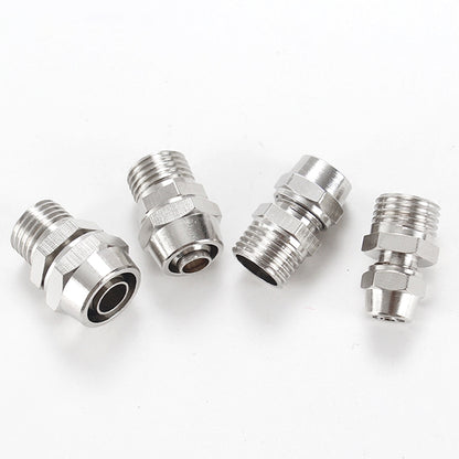PC12-03 LAIZE 2pcs Nickel Plated Copper Pneumatic Quick Fitting Connector - Interface Series by LAIZE | Online Shopping UK | buy2fix