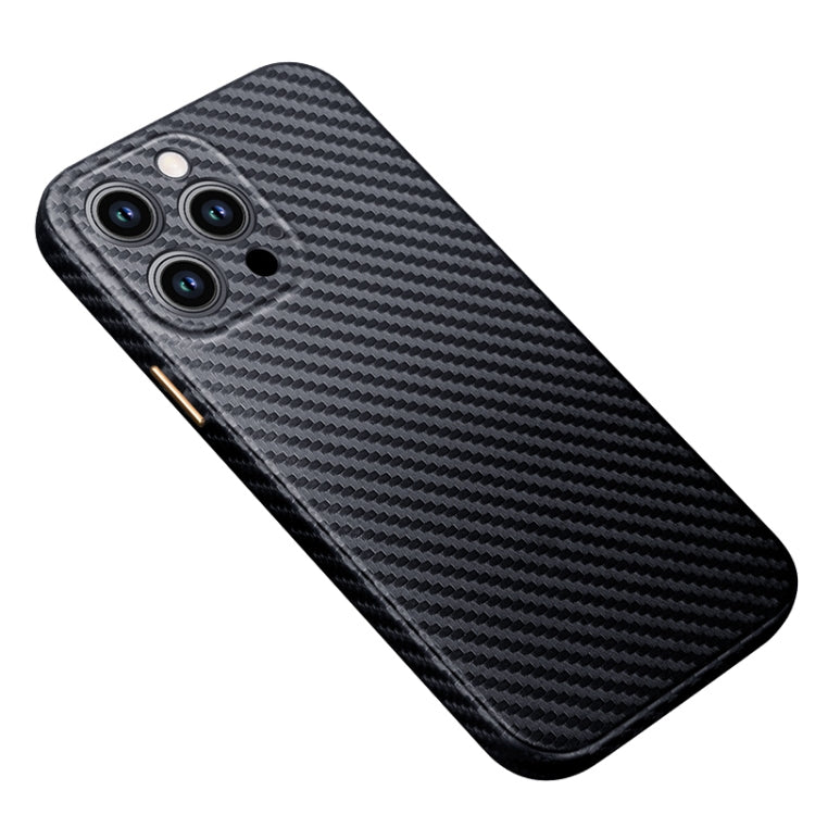 For iPhone 14 Pro Max R-JUST Carbon Fiber Texture Kevlar Phone Case(Black) - iPhone 14 Pro Max Cases by R-JUST | Online Shopping UK | buy2fix