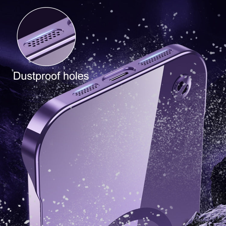 For iPhone 14 Plus Electroplating Frameless Magsafe Magnetic PC Phone Case(Deep Purple) - iPhone 14 Plus Cases by buy2fix | Online Shopping UK | buy2fix