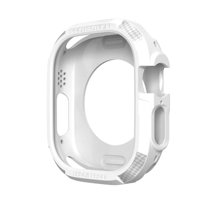 Carbon Fiber Shockproof Case For Apple Watch Series 8&7 41mm(White) - Watch Cases by buy2fix | Online Shopping UK | buy2fix