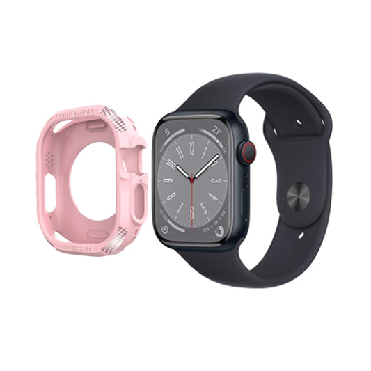 Carbon Fiber Shockproof Case For Apple Watch Series 8&7 41mm(Pink) - Watch Cases by buy2fix | Online Shopping UK | buy2fix