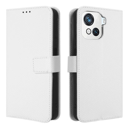 For Blackview OSCAL C80 Diamond Texture Leather Phone Case(White) - More Brand by buy2fix | Online Shopping UK | buy2fix