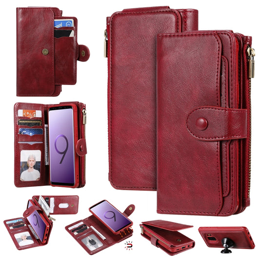 For Galaxy S9 Multifunctional Retro Detachable Magnetic Horizontal Flip Leather Case with Card Slots & Holder & Wallet & Photo Frame(Red) - Galaxy Phone Cases by buy2fix | Online Shopping UK | buy2fix