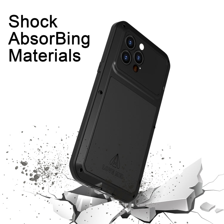 For iPhone 14 Pro Max LOVE MEI Metal Shockproof Life Waterproof Dustproof Phone Case(Army Green) - iPhone 14 Pro Max Cases by LOVE MEI | Online Shopping UK | buy2fix