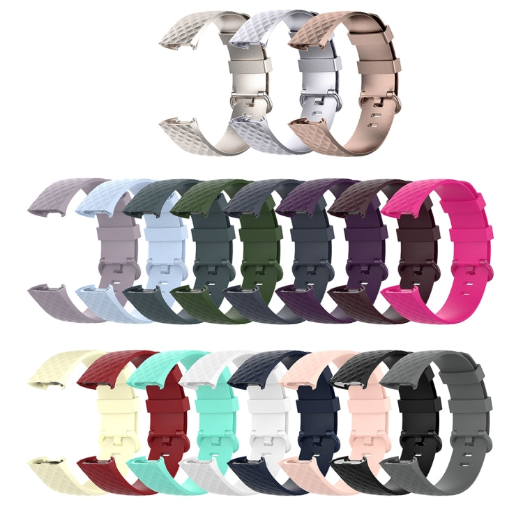 Color Buckle TPU Wrist Strap Watch Band for Fitbit Charge 4 / Charge 3 / Charge 3 SE, Size: S(Blue Gray) - Watch Bands by buy2fix | Online Shopping UK | buy2fix