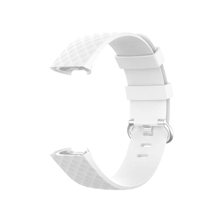18mm Silver Color Buckle TPU Wrist Strap Watch Band for Fitbit Charge 4 / Charge 3 / Charge 3 SE, Size: S(White) - Watch Bands by buy2fix | Online Shopping UK | buy2fix