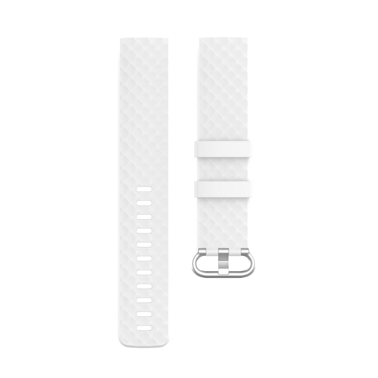 18mm Silver Color Buckle TPU Wrist Strap Watch Band for Fitbit Charge 4 / Charge 3 / Charge 3 SE, Size: L(White) - Watch Bands by buy2fix | Online Shopping UK | buy2fix