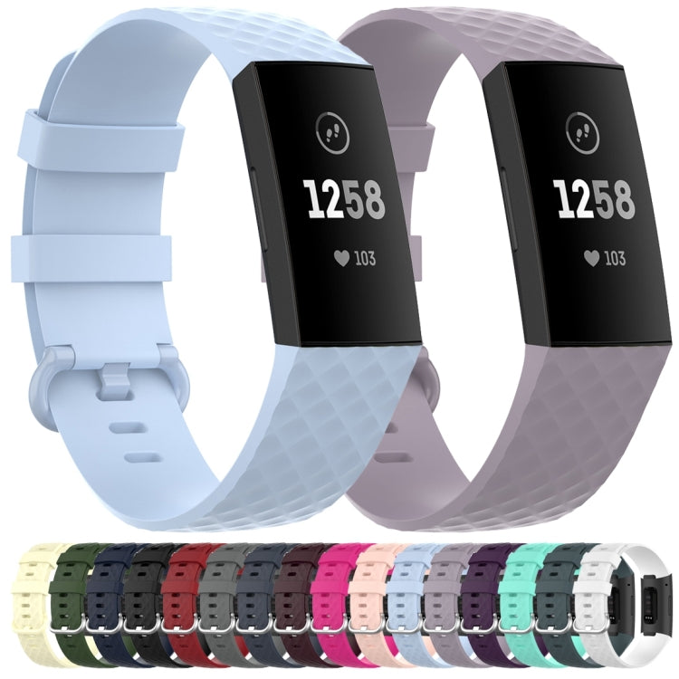 18mm Silver Color Buckle TPU Wrist Strap Watch Band for Fitbit Charge 4 / Charge 3 / Charge 3 SE, Size: L(Light Purple) - Watch Bands by buy2fix | Online Shopping UK | buy2fix