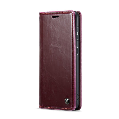 For Samsung Galaxy S20 Ultra CaseMe 003 Crazy Horse Texture Leather Phone Case(Wine Red) - Galaxy Phone Cases by CaseMe | Online Shopping UK | buy2fix