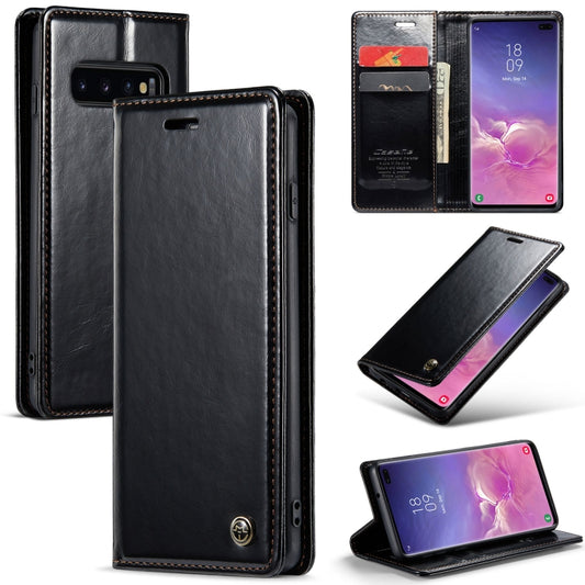 For Samsung Galaxy S10+ CaseMe 003 Crazy Horse Texture Leather Phone Case(Black) - Galaxy Phone Cases by CaseMe | Online Shopping UK | buy2fix