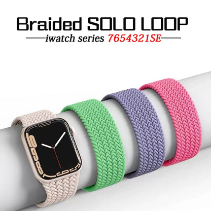 Nylon Single-turn Braided Watch Band For Apple Watch Ultra 49mm / Series 8&7 45mm / SE 2&6&SE&5&4 44mm / 3&2&1 42mm, Length:135mm(Lavender) - Watch Bands by buy2fix | Online Shopping UK | buy2fix