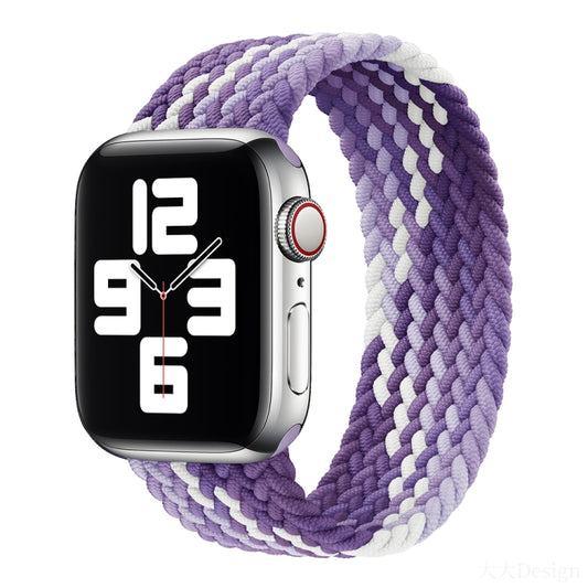 Nylon Single-turn Braided Watch Band For Apple Watch Ultra 49mm&Watch Ultra 2 49mm / Series 9&8&7 45mm / SE 3&SE 2&6&SE&5&4 44mm / 3&2&1 42mm, Length:155mm(Grape Purple) - Watch Bands by HAWEEL | Online Shopping UK | buy2fix