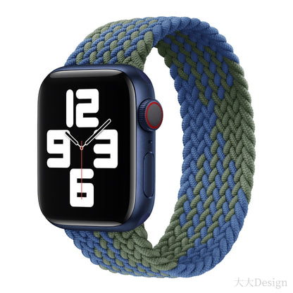 Nylon Single-turn Braided Watch Band For Apple Watch Ultra 49mm&Watch Ultra 2 49mm / Series 9&8&7 45mm / SE 3&SE 2&6&SE&5&4 44mm / 3&2&1 42mm, Length:155mm(Z Blue Green) - Watch Bands by HAWEEL | Online Shopping UK | buy2fix