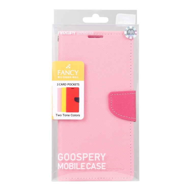 For Samsung Galaxy S23 Ultra 5G GOOSPERY FANCY DIARY Cross Texture Leather Phone Case(Pink) - Galaxy S23 Ultra 5G Cases by GOOSPERY | Online Shopping UK | buy2fix