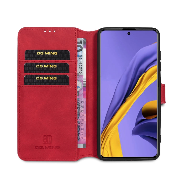 For Galaxy A71 5G DG.MING Retro Oil Side Horizontal Flip Case with Holder & Card Slots & Wallet(Red) - Galaxy Phone Cases by DG.MING | Online Shopping UK | buy2fix