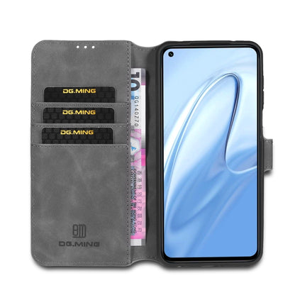 For Xiaomi Redmi Note 9S DG.MING Retro Oil Side Horizontal Flip Case with Holder & Card Slots & Wallet(Grey) - Xiaomi Cases by DG.MING | Online Shopping UK | buy2fix