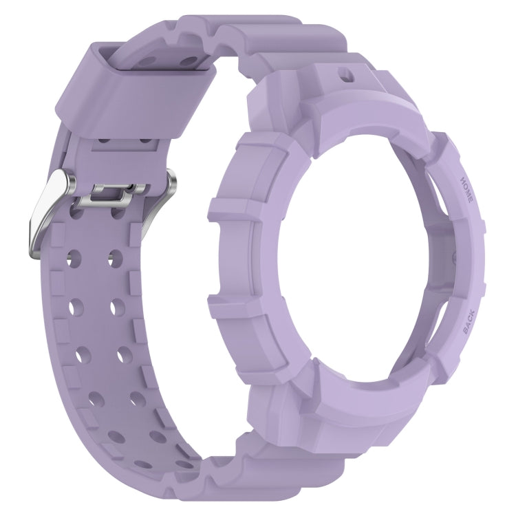 For Samsung Galaxy Watch5 40mm Armor Silicone Watch Band + Protective Case(Purple) - Watch Bands by buy2fix | Online Shopping UK | buy2fix