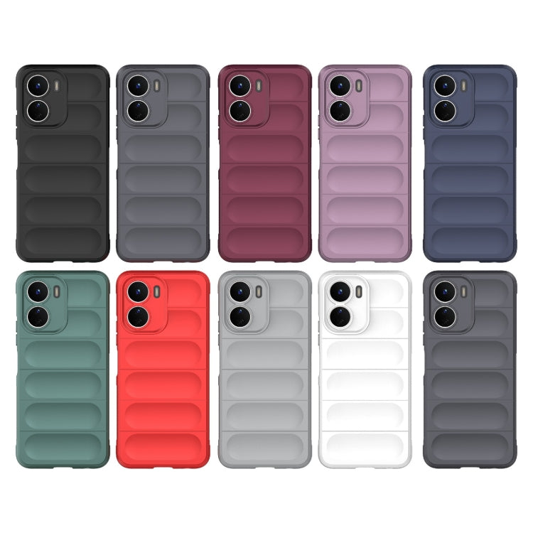 For vivo Y16 4G Global Magic Shield TPU + Flannel Phone Case(Grey) - vivo Cases by buy2fix | Online Shopping UK | buy2fix