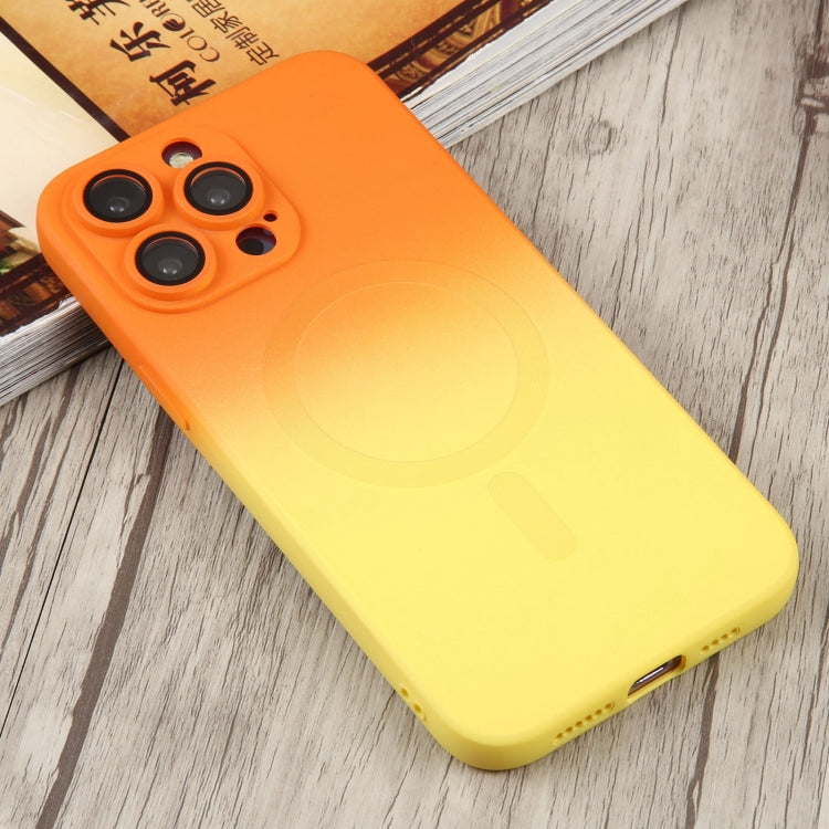 For iPhone 13 Pro Max Liquid TPU Silicone Gradient MagSafe Phone Case(Orange Yellow) - iPhone 13 Pro Max Cases by buy2fix | Online Shopping UK | buy2fix