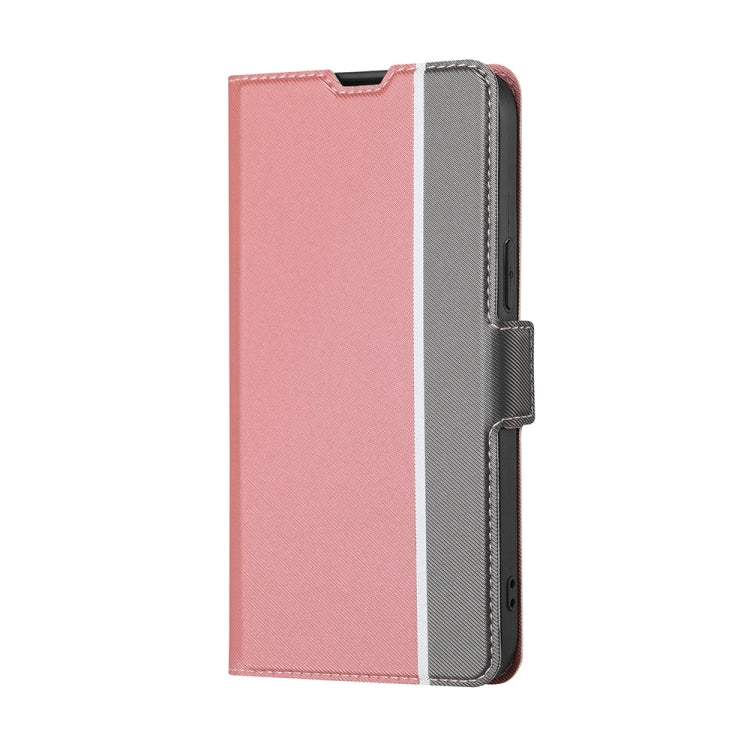 For OnePlus 11 Twill Texture Side Button Leather Phone Case(Pink) - OnePlus Cases by buy2fix | Online Shopping UK | buy2fix