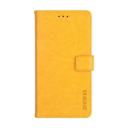 For Blackview A80 Pro idewei Crazy Horse Texture Horizontal Flip Leather Case with Holder & Card Slots & Wallet(Yellow) - More Brand by idewei | Online Shopping UK | buy2fix