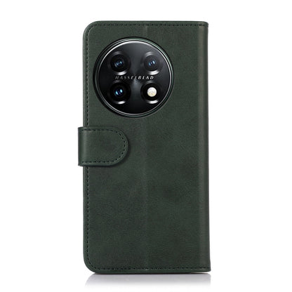 For OnePlus 11 5G Cow Texture Flip Leather Phone Case(Green) - OnePlus Cases by buy2fix | Online Shopping UK | buy2fix