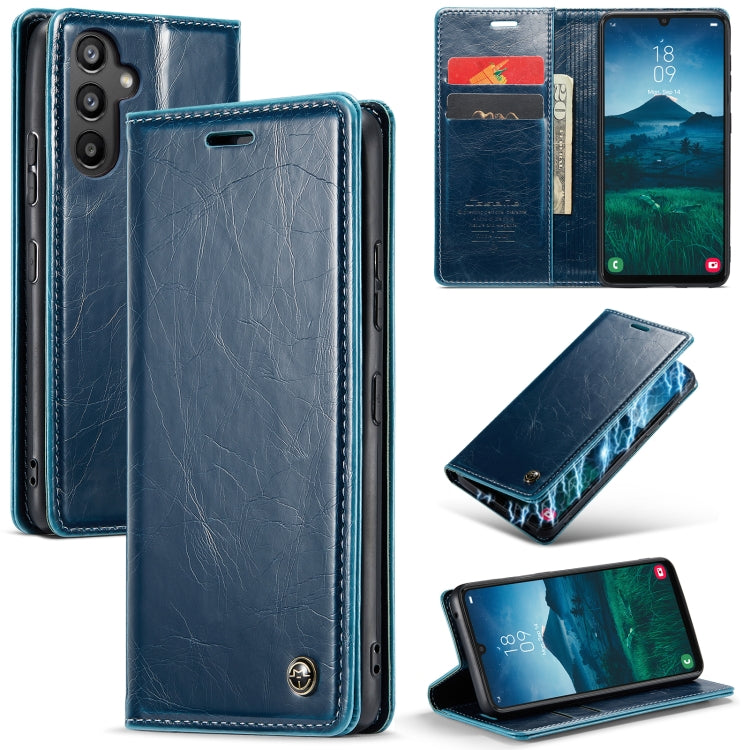 For Samsung Galaxy A34 5G CaseMe 003 Crazy Horse Texture Leather Phone Case(Blue) - Galaxy Phone Cases by CaseMe | Online Shopping UK | buy2fix