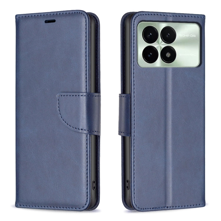 For Xiaomi Redmi K70 / K70 Pro Lambskin Texture Pure Color Flip Leather Phone Case(Blue) - K70 Pro Cases by buy2fix | Online Shopping UK | buy2fix