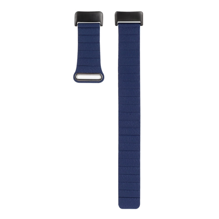 For Fitbit Charge 5 Magnetic Loop Leather Watch Band(Midnight Blue) - Watch Bands by buy2fix | Online Shopping UK | buy2fix